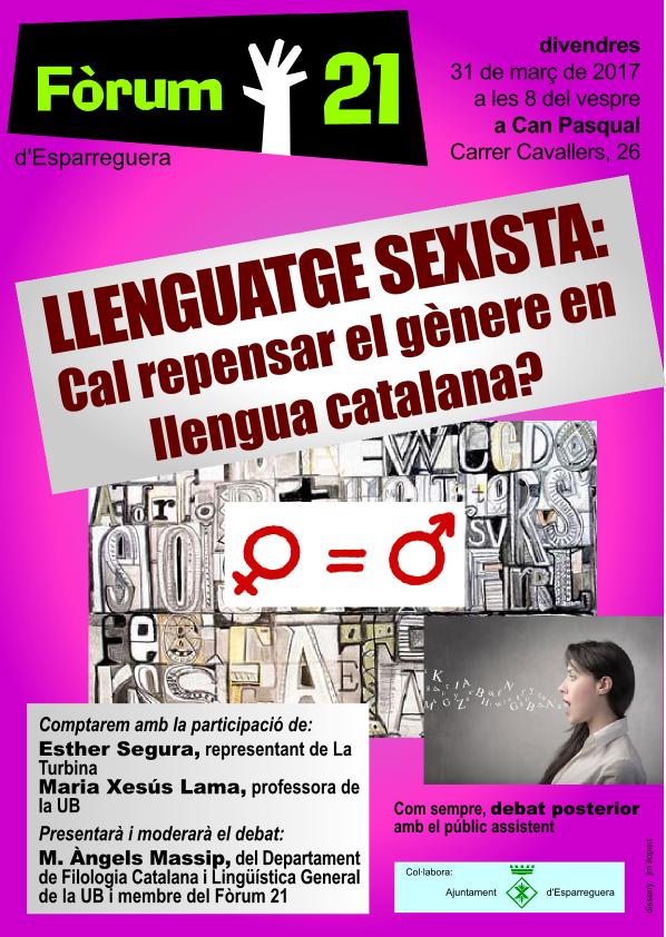 Llenguatge sexista: Cal repensar el g��nere en llengua catalana?
